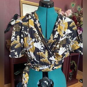 What Katie Did rayon wrap top